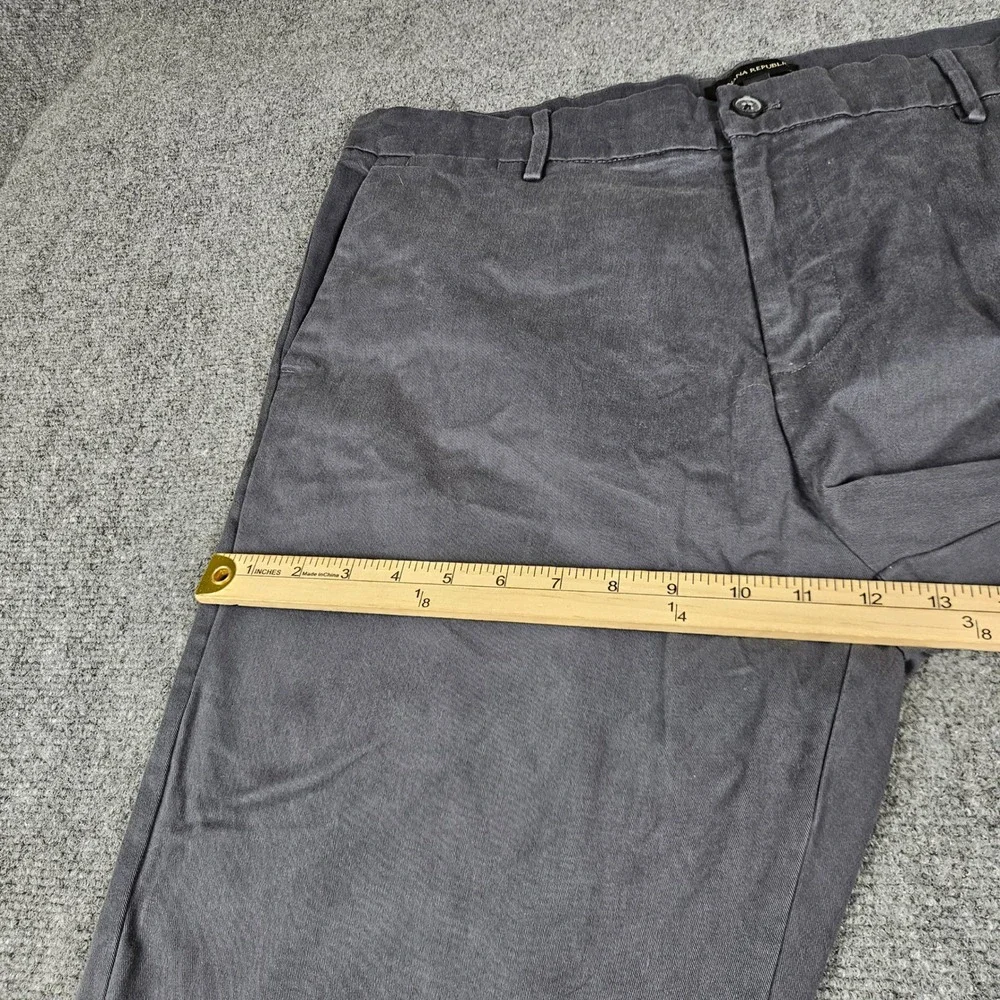 Banana Republic Aiden Slim Fit Chino Pants Men 38x30 Gray Cotton Stretch 1768308